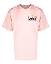 Aries Chest Logo Print T Shirt