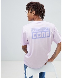Converse Cons Washed T Shirt With Back Print In Purple 10005701 A02