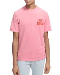 Scotch & Soda Cotton Graphic Tee In Candy At Nordstrom