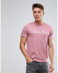 Spænde Lada Eller enten Men's Pink Crew-neck T-shirts by Calvin Klein | Lookastic
