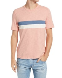 Faherty D Stripe Slub Cotton T Shirt