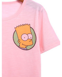 Dip Hem Simpson Print T Shirt
