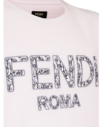 Fendi Floral Motif Logo T Shirt
