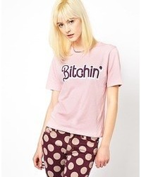 House of Holland Bitchin T Shirt Pink