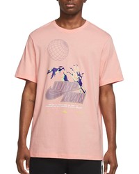Nike Jumpman Cotton Graphic Tee In Bleached Coral At Nordstrom