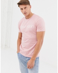 Calvin Klein Logo Front T Shirt In Pink, $44 | Asos | Lookastic