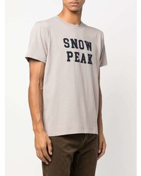 Snow Peak Logo Print Crew Neck T Shirt