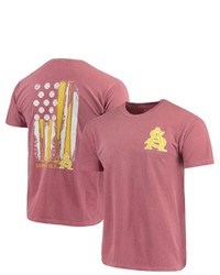 IMAGE ONE Maroon Arizona State Sun Devils Baseball Flag Comfort Colors T Shirt