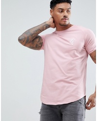 Gym King Muscle Logo T Shirt In Pink With Taping