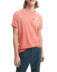 Scotch & Soda Organic Cotton Graphic Tee In Volcano At Nordstrom