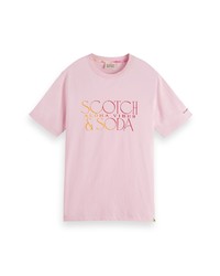 Scotch & Soda Organic Cotton Jersey Graphic Tee In Pink At Nordstrom