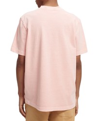 Scotch & Soda Oversize Logo Cotton Graphic Tee In Pop Pink At Nordstrom