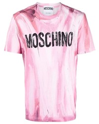 Moschino Paint Effect Logo Print T Shirt