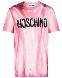 Moschino Painted Effect Logo Print T Shirt