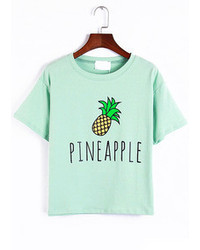 Pineapple Print White T Shirt