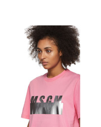 MSGM Pink Degrade Logo T Shirt