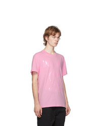 Moschino Pink Double Question Mark Logo T Shirt