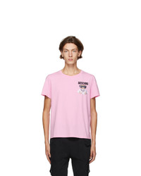 Moschino Pink Embroidered Micro Teddy Bear T Shirt
