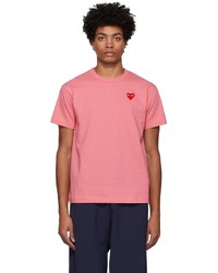 Comme Des Garcons Play Pink Heart Patch T Shirt