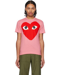 Comme Des Garcons Play Pink Heart T Shirt