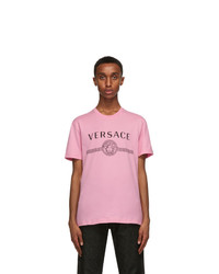 Versace Pink Medusa Logo T Shirt