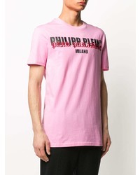 Philipp Plein Pink Paradise Logo Print T Shirt
