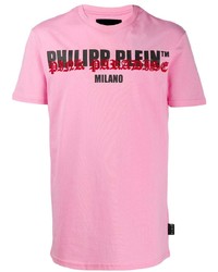 Philipp Plein Pink Paradise Logo Print T Shirt