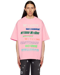 We11done Pink Printed T Shirt