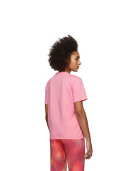 MSGM Pink Spray Logo T Shirt