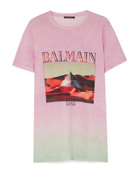 Balmain Printed Ombr Linen T Shirt