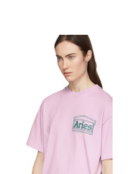 ARIES Purple Temple Logo T Shirt