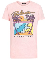 Balmain Rubber Paris Logo Print T Shirt