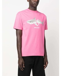 Palm Angels Shark Print Organic Cotton T Shirt