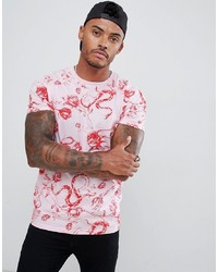 ASOS DESIGN T Shirt With All Over Snake Floral Print