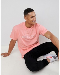 New Look T Shirt With Dj Vu Embroidery In Coral