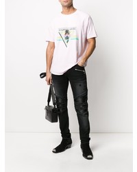 Balmain Tropical Logo Print T Shirt