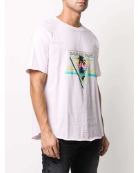 Balmain Tropical Logo Print T Shirt