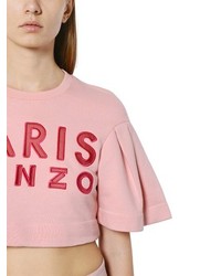 Kenzo Logoed Cotton Jersey Cropped Top