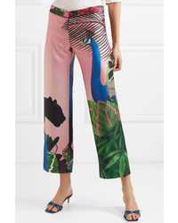 F.R.S For Restless Sleepers Ceo Printed Silk Satin Twill Straight Leg Pants