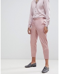ASOS DESIGN Slim Crop Suit Trousers In Mink Sa Print