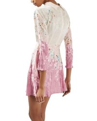 Topshop Jacquard Floral Print Dress