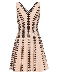 Alexander McQueen V Neck Stripe Intarsia Knit Dress