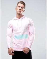 Asos Muscle Hoodie With Print In Pink