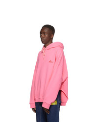 We11done Pink Cut Out Logo Hoodie