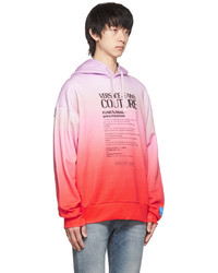 VERSACE JEANS COUTURE Pink Orange Cotton Hoodie