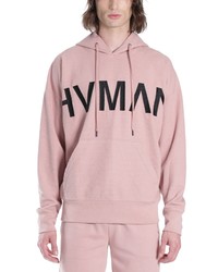 HVMAN Waffle Knt Logo Hoodie In Dusty Pink Waffle Knit At Nordstrom