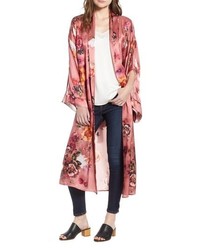 Nordstrom Print Long Silk Kimono