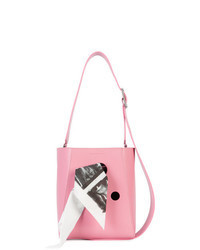 Pink Print Leather Bucket Bag
