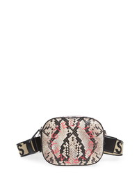 Pink Print Leather Fanny Pack