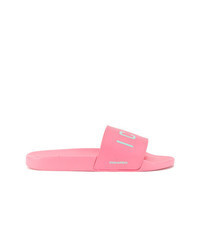 Pink Print Leather Sandals